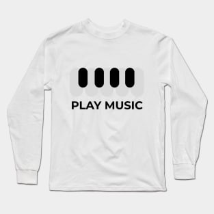 Simple Minimalist Play Music Keyboard Long Sleeve T-Shirt